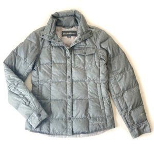 Eddie Bauer Grey Quilted Down Jacket Sz Extra Small